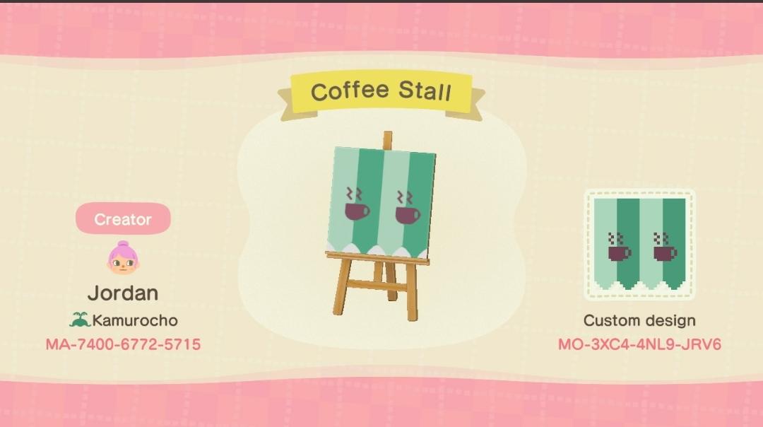 Animal Crossing Design Code: MO-3XC4-4NL9-JRV6 Coffee Stall