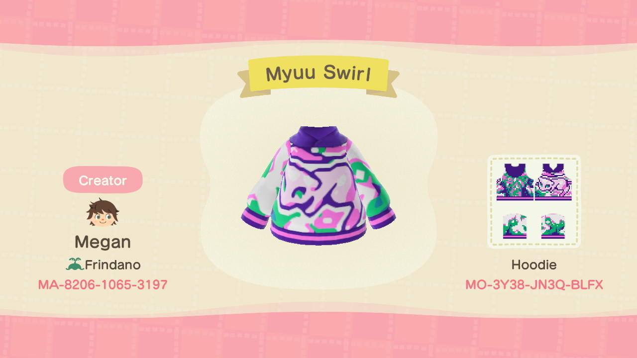 Animal Crossing Design Code: MO-3Y38-JN3Q-BLFX Myuu Swirl