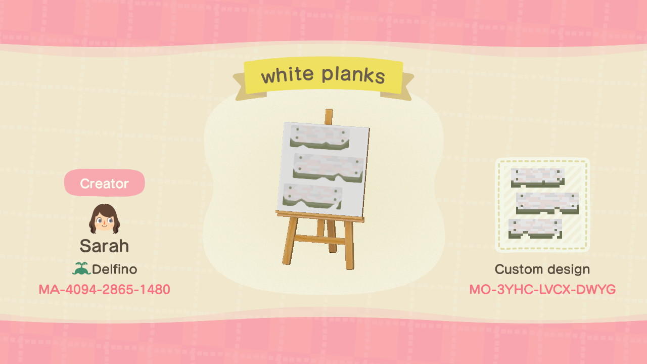 Animal Crossing Design Code: MO-3YHC-LVCX-DWYG white planks