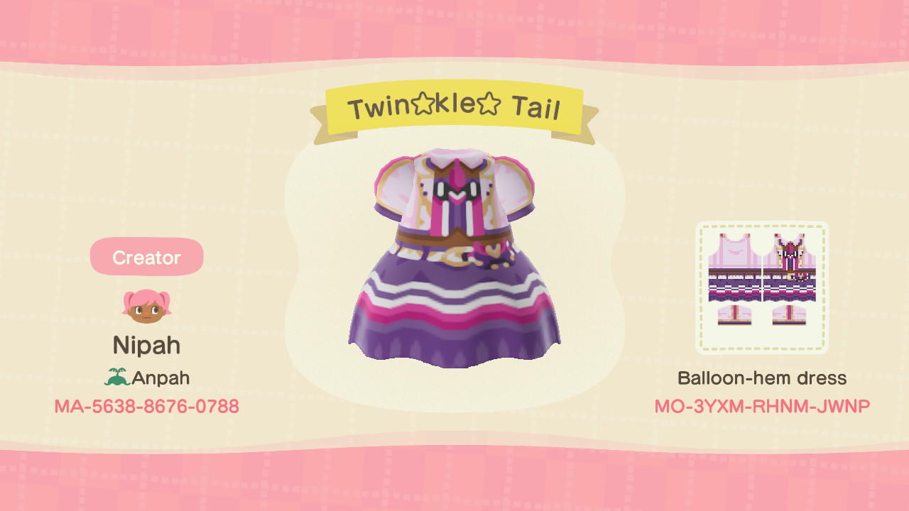 Animal Crossing Design Code: MO-3YXM-RHNM-JWNP Twinkle Tail