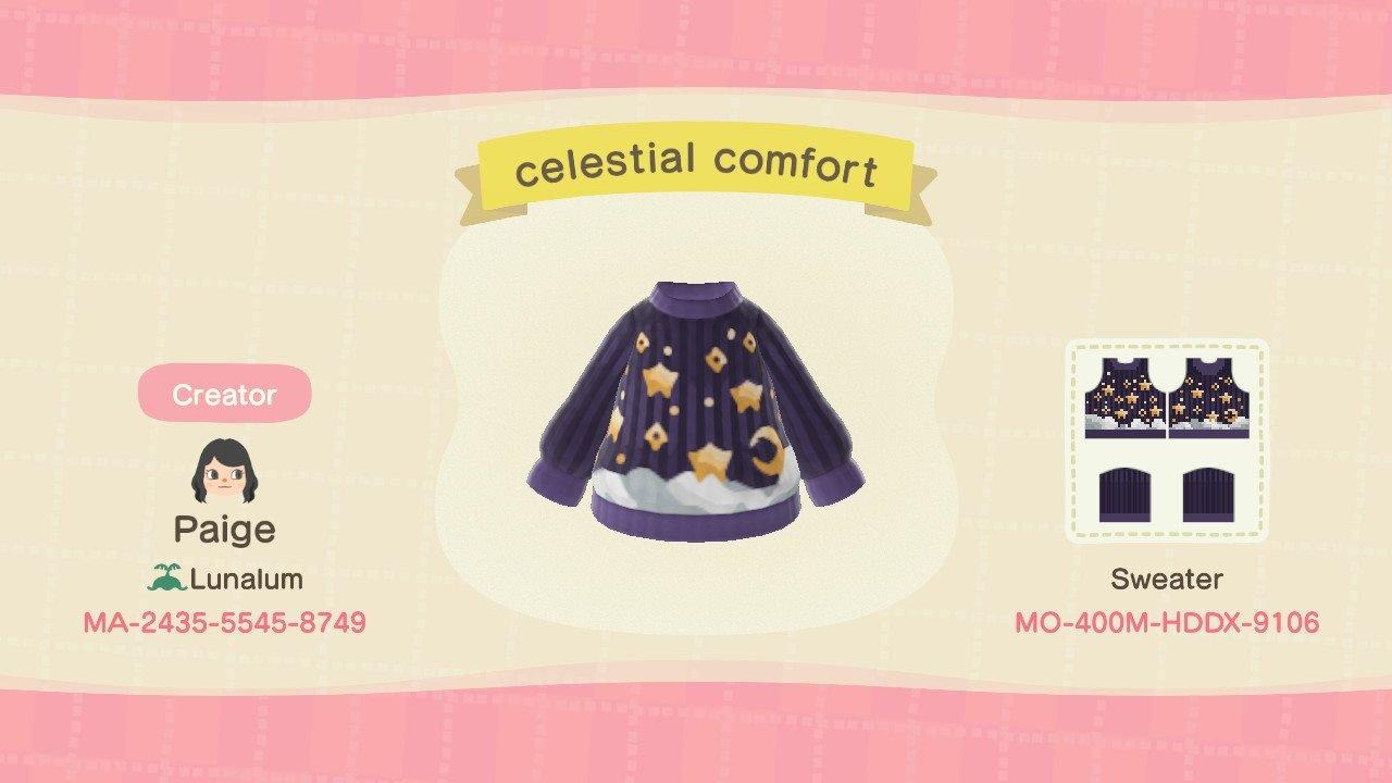 Animal Crossing Design Code: MO-400M-HDDX-9106 celestial comfort