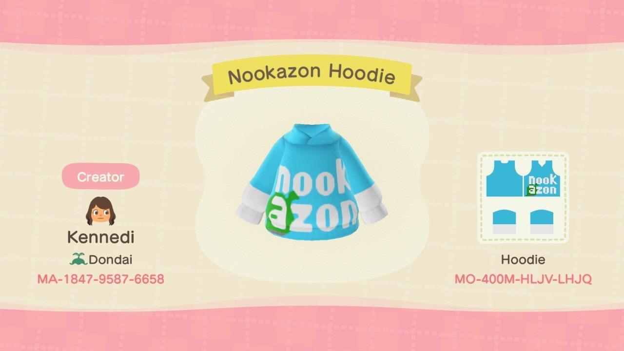 Animal Crossing Design Code: MO-400M-HLJV-LHJQ Nookazon Hoodie