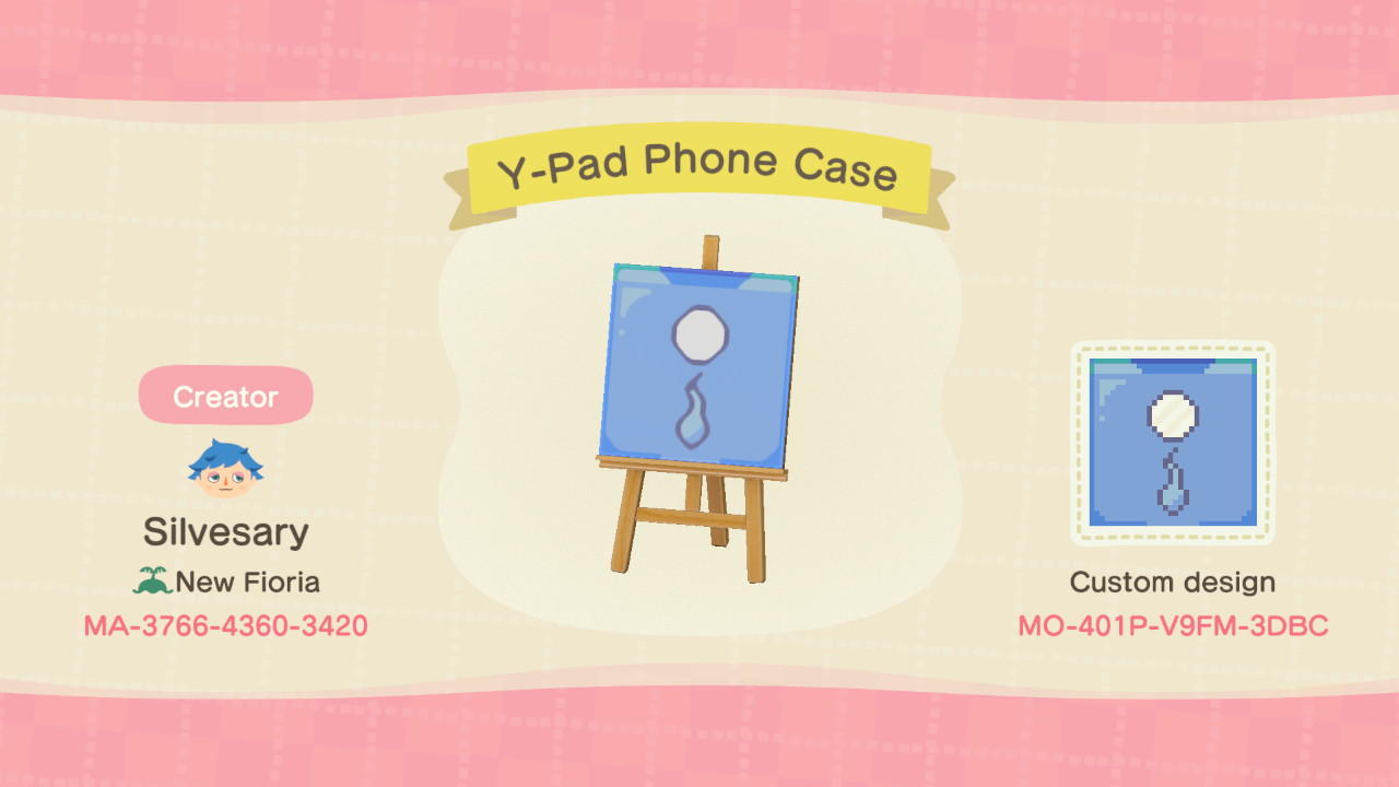 Animal Crossing Design Code: MO-401P-V9FM-3DBC Y-Pad Phone Case