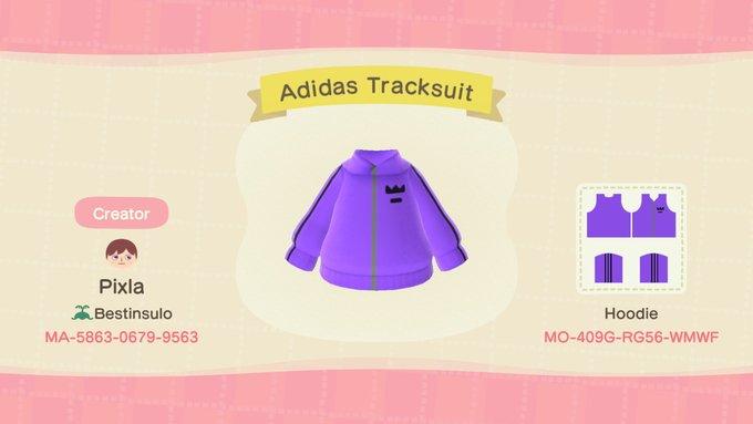 Animal Crossing Design Code: MO-409G-RG56-WMWF Adidas Tracksuit