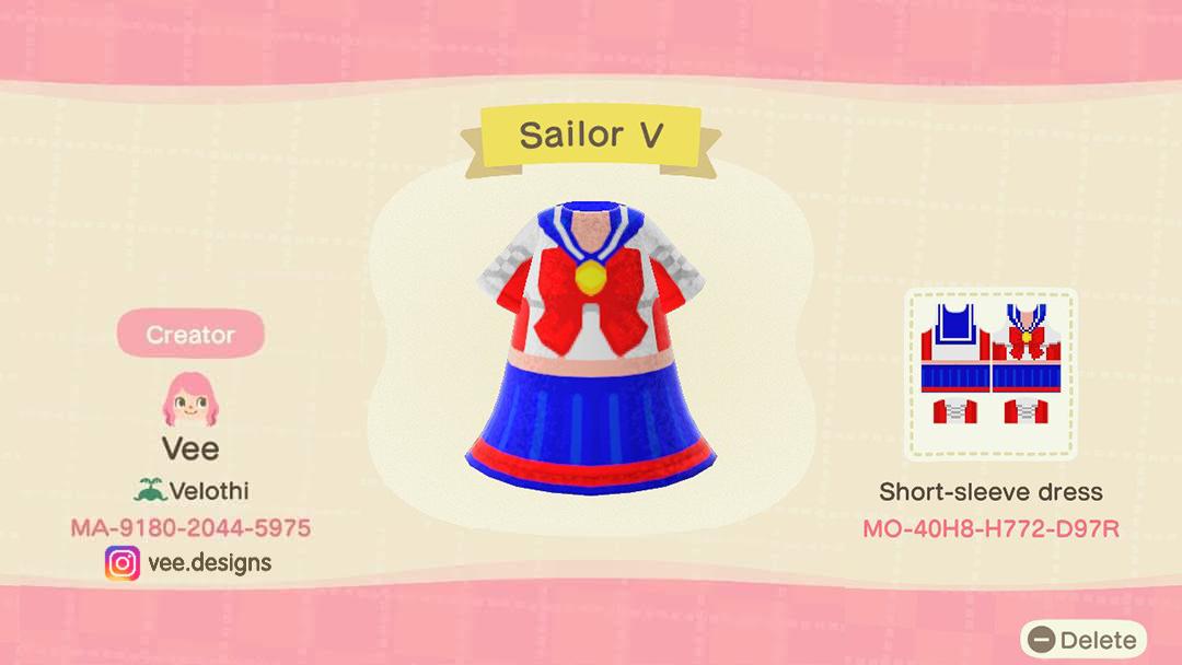 Animal Crossing Design Code: MO-40H8-H772-D97R Sailor V