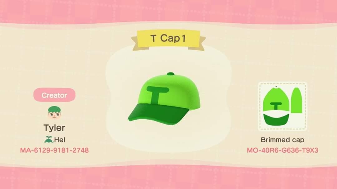 Animal Crossing Design Code: MO-40R6-G636-T9X3 T Cap