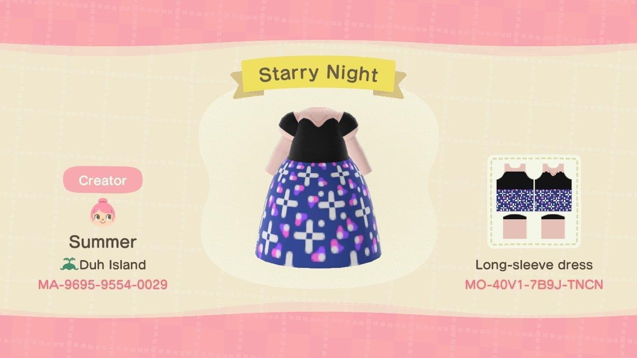 Animal Crossing Design Code: MO-40V1-7B9J-TNCN Starry Night
