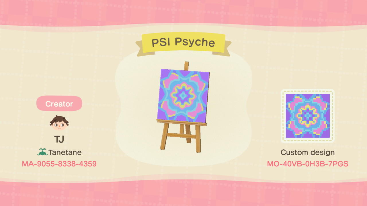 Animal Crossing Design Code: MO-40VB-0H3B-7PGS PSI Psyche