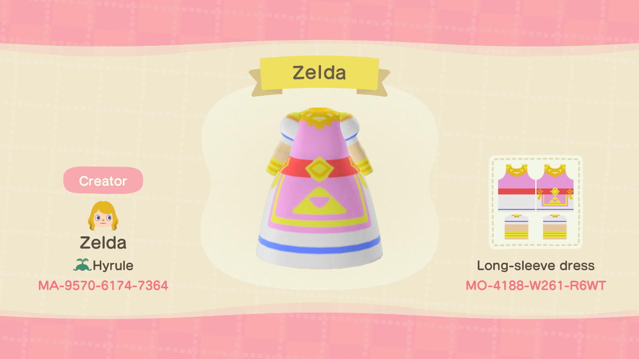 Animal Crossing Design Code: MO-4188-W261-R6WT Zelda