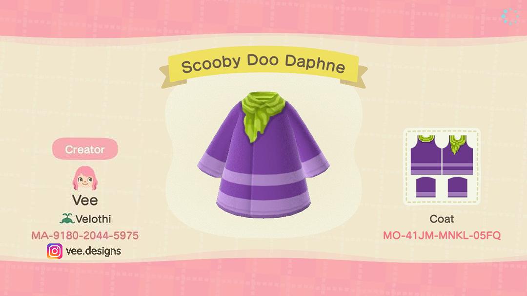 Animal Crossing Design Code: MO-41JM-MNKL-05FQ Scooby Doo Daphne