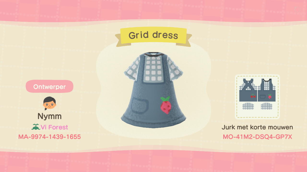 Animal Crossing Design Code: MO-41M2-DSQ4-GP7X Grid dress