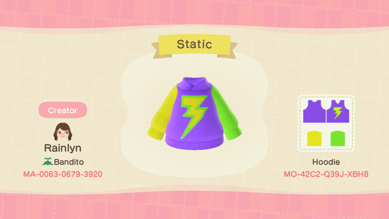 Animal Crossing Design Code: MO-42C2-Q39J-XBH8 Static