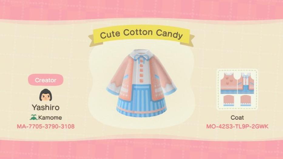 Animal Crossing Design Code: MO-42S3-TL9P-2GWK Cute Cotton Candy