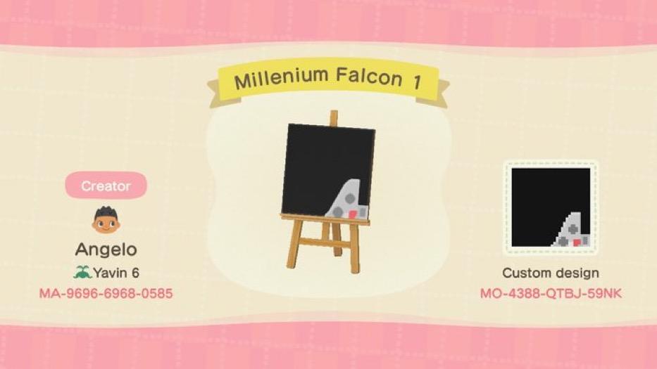 Animal Crossing Design Code: MO-4388-QTBJ-59NK Millennium Falcon 1