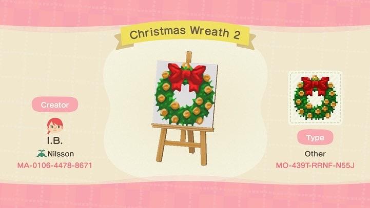 Animal Crossing Design Code: MO-439T-RRNF-N55J Christmas Wreath 2