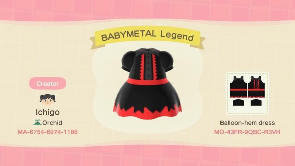 Animal Crossing Design Code: MO-43FR-9QBC-R3VH BABYMETAL Legend