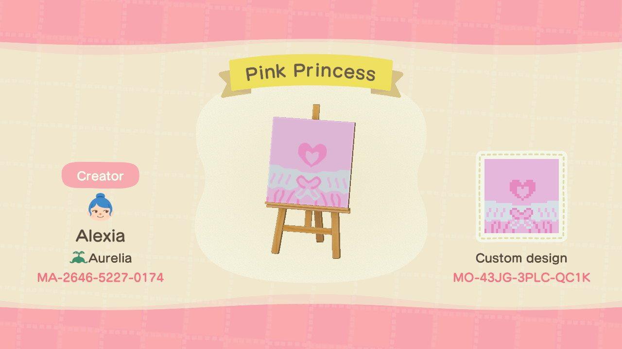 Animal Crossing Design Code: MO-43JG-3PLC-QC1K Princess Pink