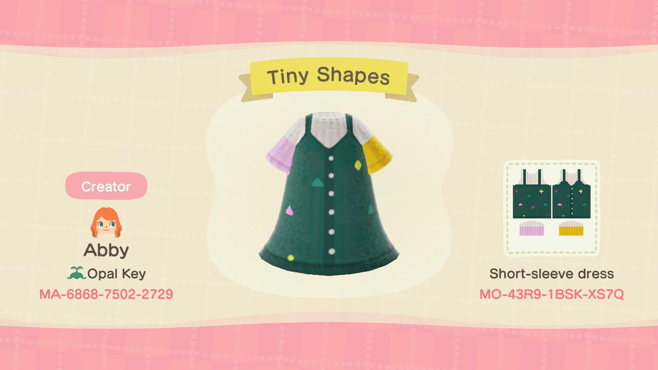 Animal Crossing Design Code: MO-43R9-1BSK-XS7Q Tiny Shapes