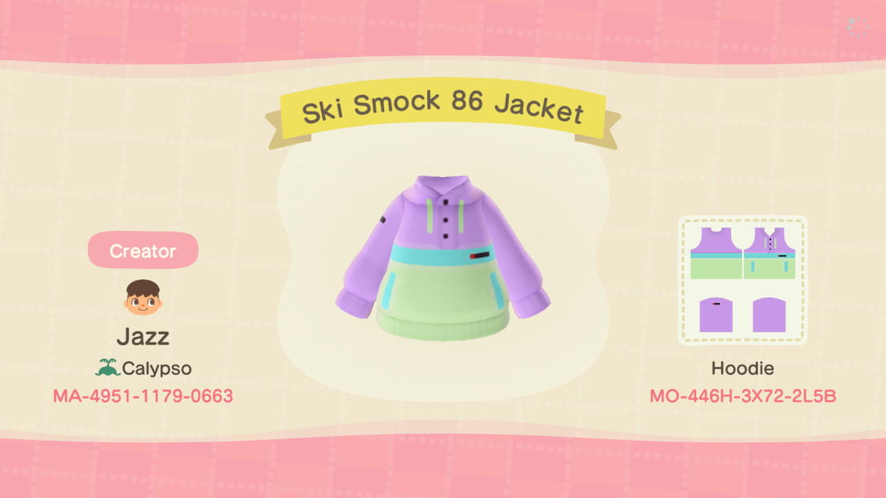 Animal Crossing Design Code: MO-446H-3X72-2L5B Ski Smock 86 Jacket