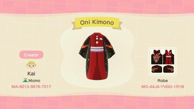 Animal Crossing Design Code: MO-44J4-YVGD-1R1B Oni Kimono