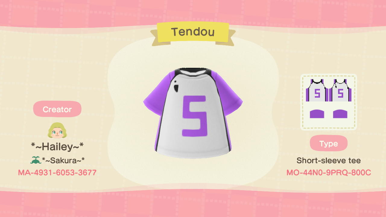 Animal Crossing Design Code: MO-44N0-9PRQ-800C Tendou