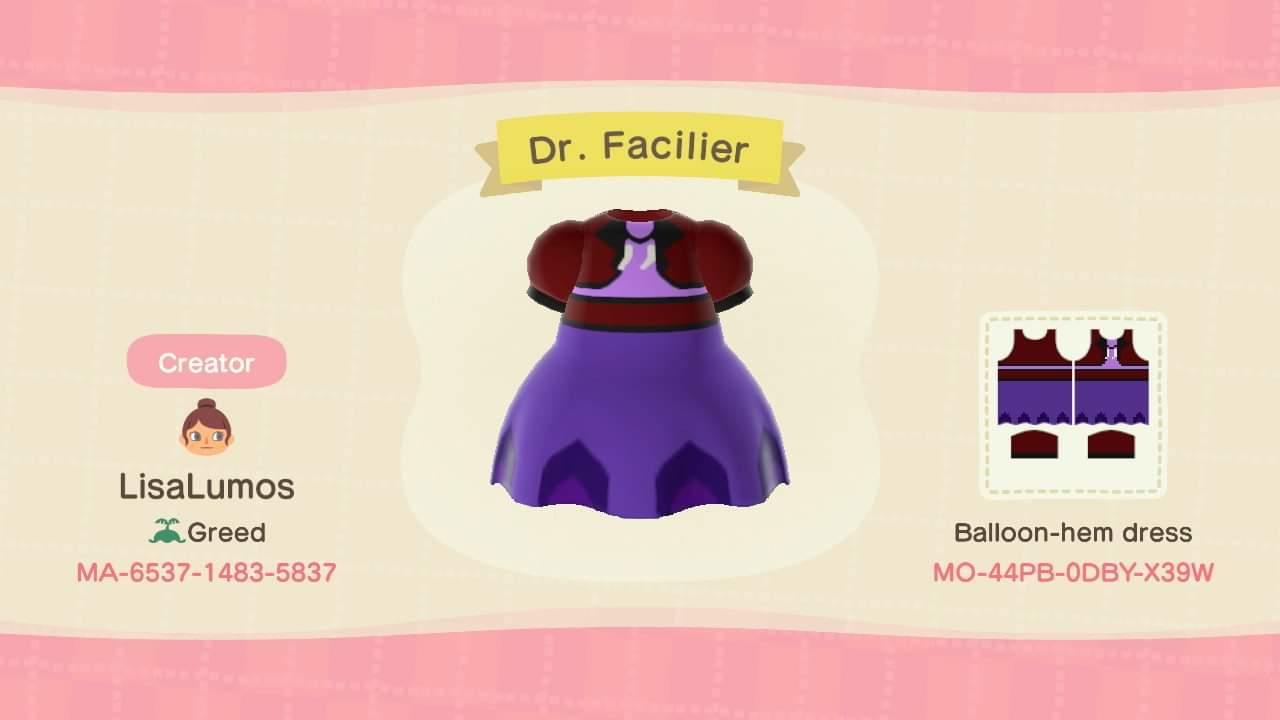 Animal Crossing Design Code: MO-44PB-0DBY-X39W Dr. Facilier