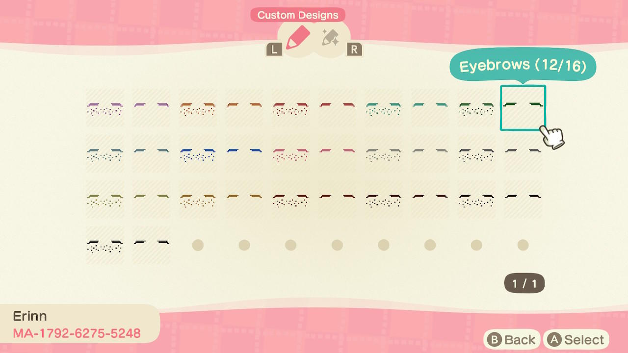 Animal Crossing Design Code: MO-44SC-5J3Q-J1RB Eyebrows & Freckles