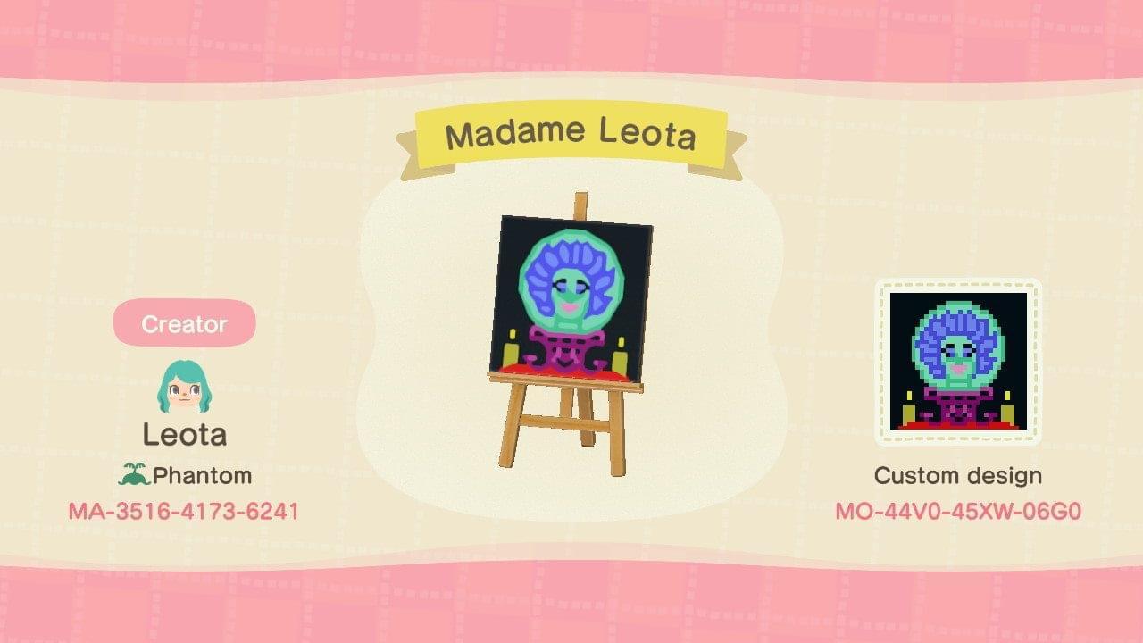 Animal Crossing Design Code: MO-44V0-45XW-06G0 Madame Leota