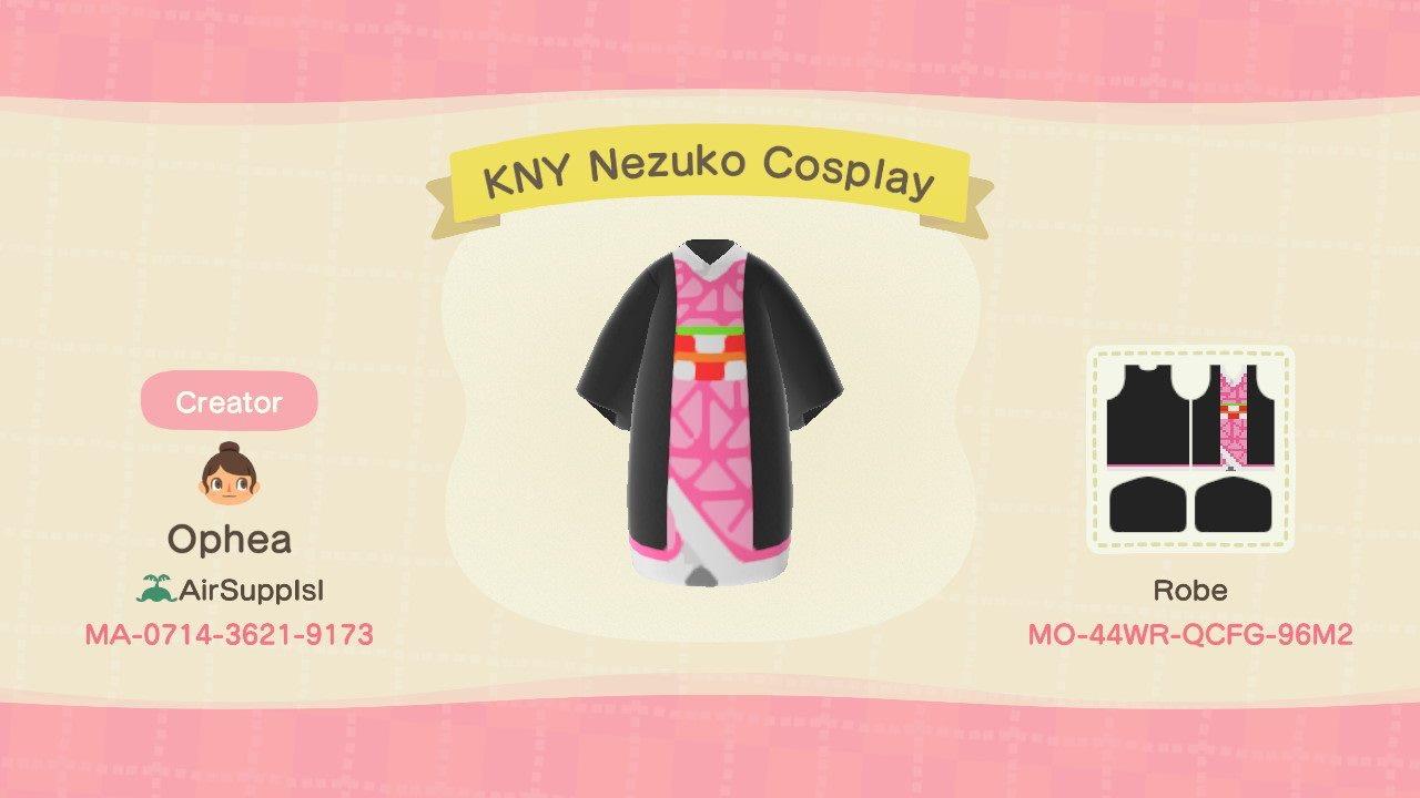 Animal Crossing Design Code: MO-44WR-QCFG-96M2 KNY Nezuko Cosplay
