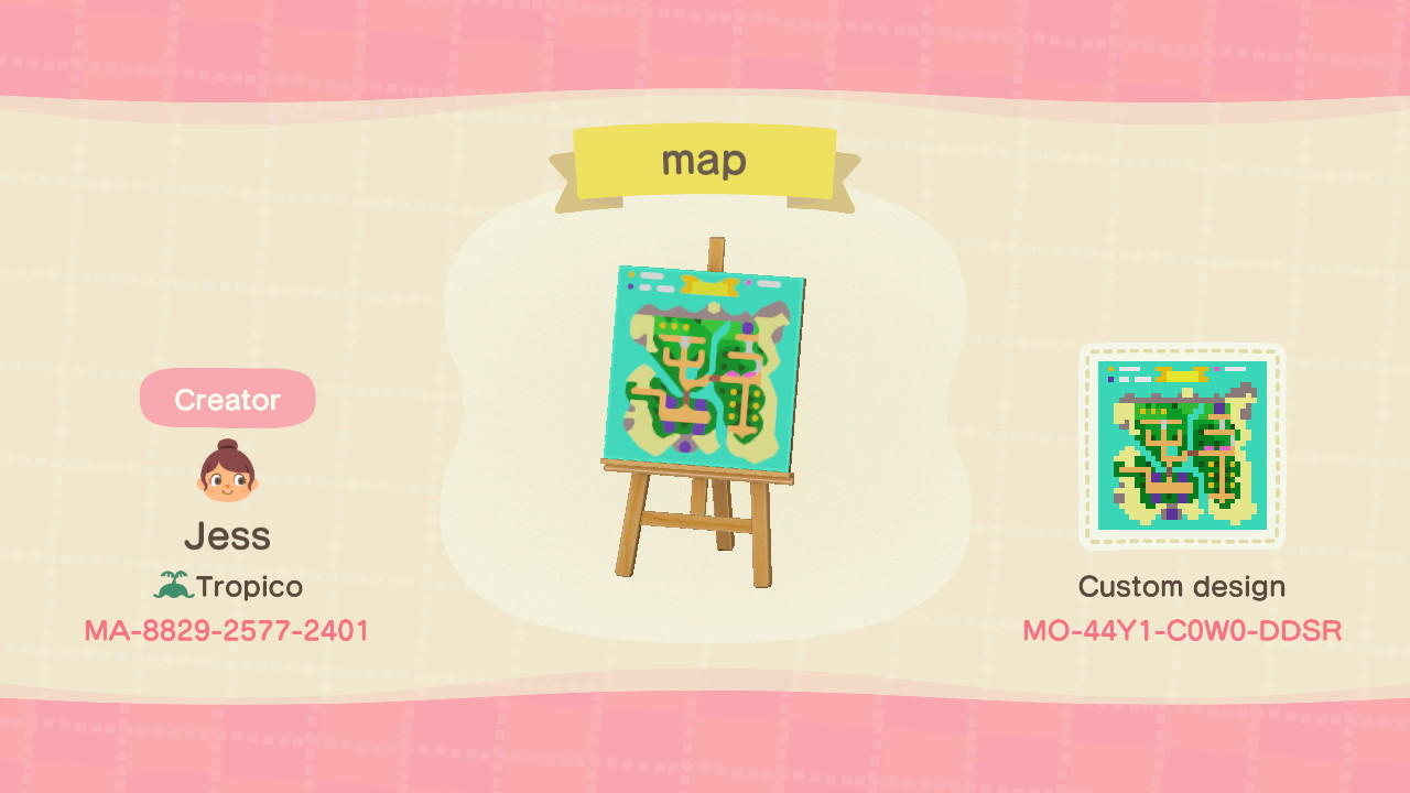 Animal Crossing Design Code: MO-44Y1-C0W0-DDSR Map