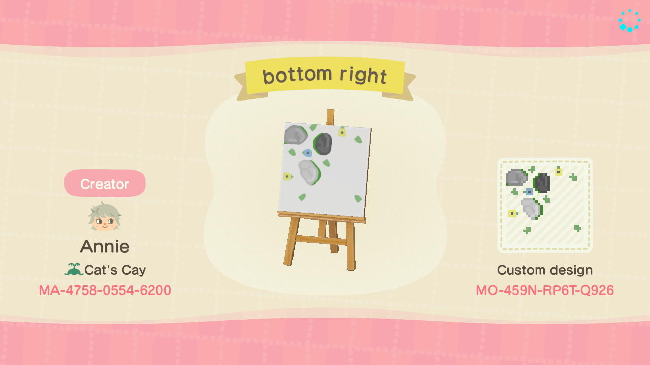 Animal Crossing Design Code: MO-459N-RP6T-Q926 bottom right