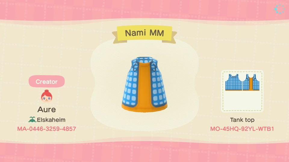 Animal Crossing Design Code: MO-45HQ-92YL-WTB1 Nami MM