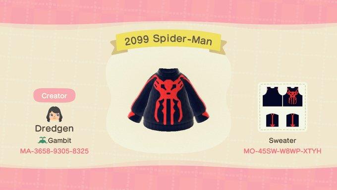 Animal Crossing Design Code: MO-45SW-W8WP-XTYH 2099 Spider-Man