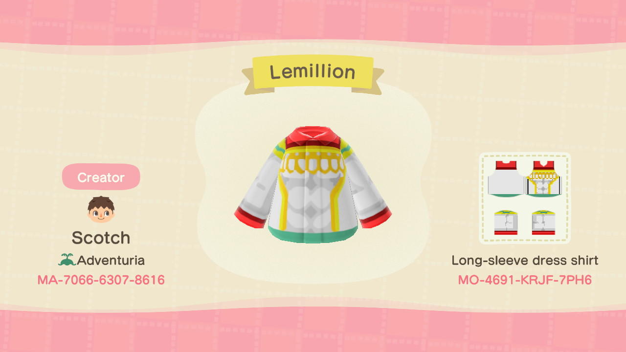 Animal Crossing Design Code: MO-4691-KRJF-7PH6 Lemillion
