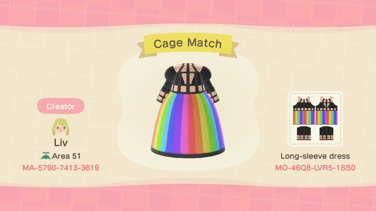 Animal Crossing Design Code: MO-46Q8-LVR5-1SS0 Cage Match