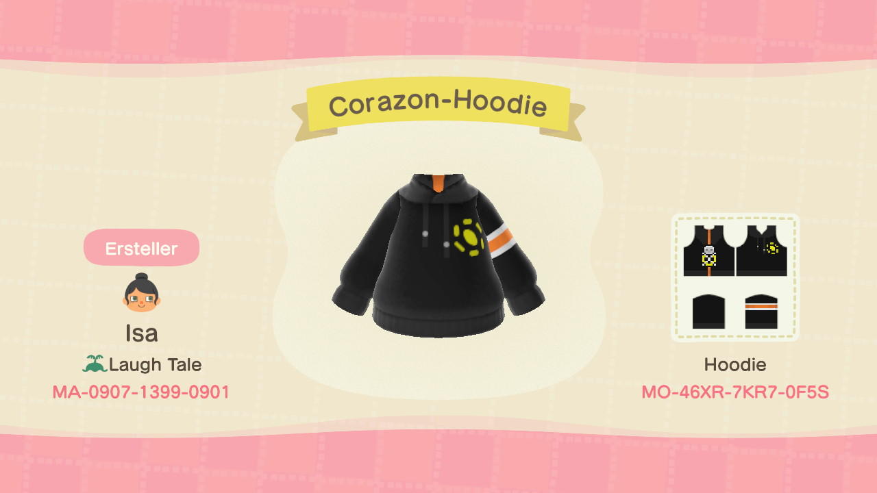 Animal Crossing Design Code: MO-46XR-7KR7-0F5S One Piece Corazon