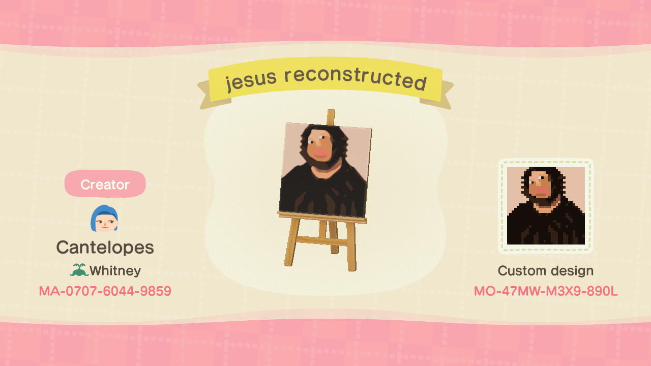 Animal Crossing Design Code: MO-47MW-M3XP-890L jesus reconstructed