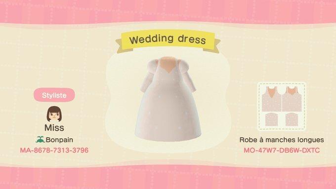 Animal Crossing Design Code: MO-47W7-DB6W-DXTC Wedding Dress