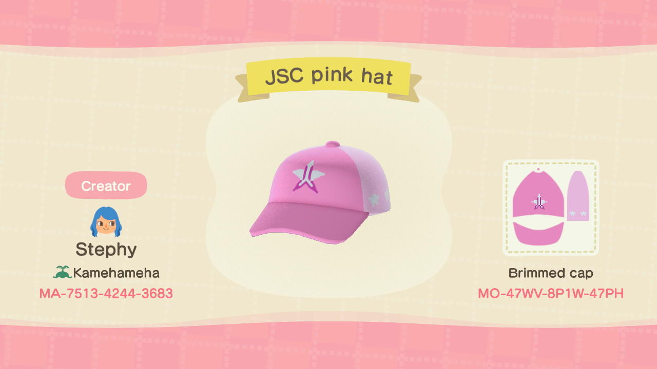 Animal Crossing Design Code: MO-47WV-8P1W-47PH Jeffree Star Pink Ha