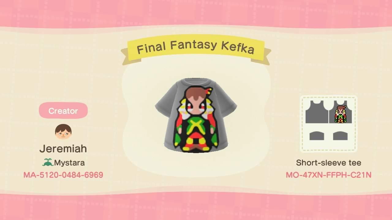 Animal Crossing Design Code: MO-47XN-FFPH-C21N Final Fantasy Kefka