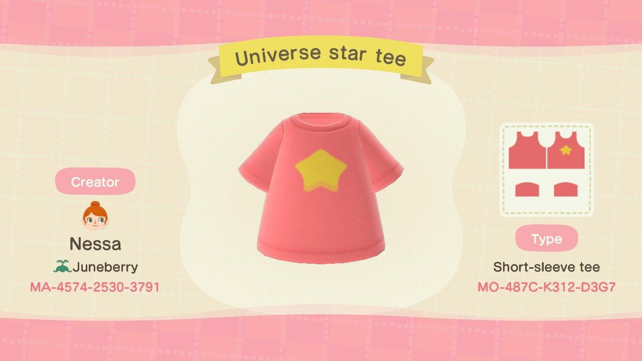 Animal Crossing Design Code: MO-487C-K312-D3G7 Universe Star Tee