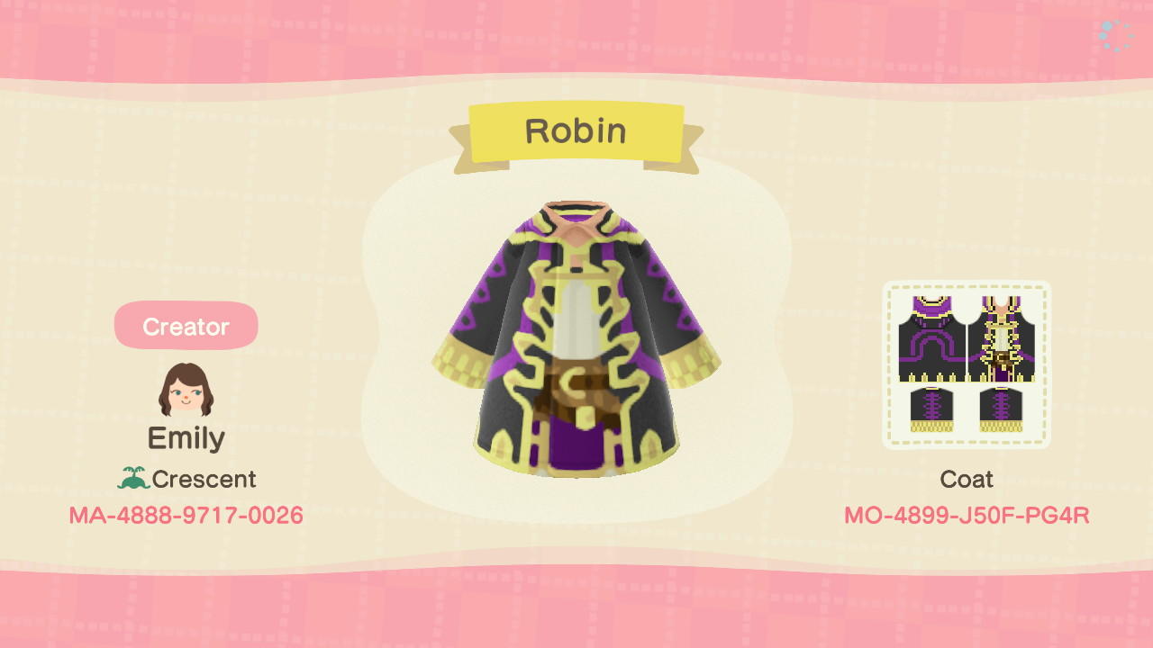 Animal Crossing Design Code: MO-4899-J50F-PG4R Robin