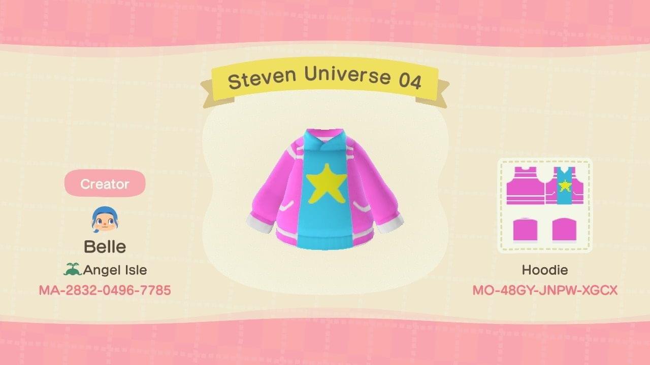 Animal Crossing Design Code: MO-48GY-JKPW-XGCX Steven’s Jacket