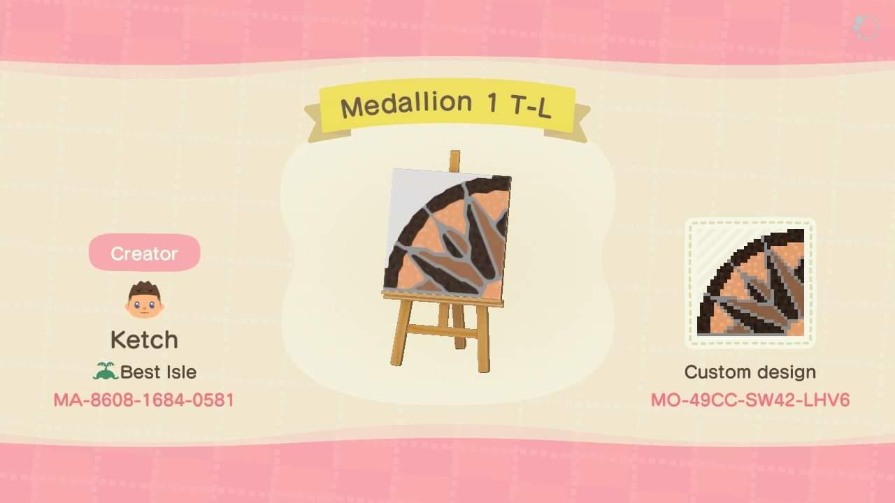 Animal Crossing Design Code: MO-49CC-SW42-LHV6 Medallion 1 T-L