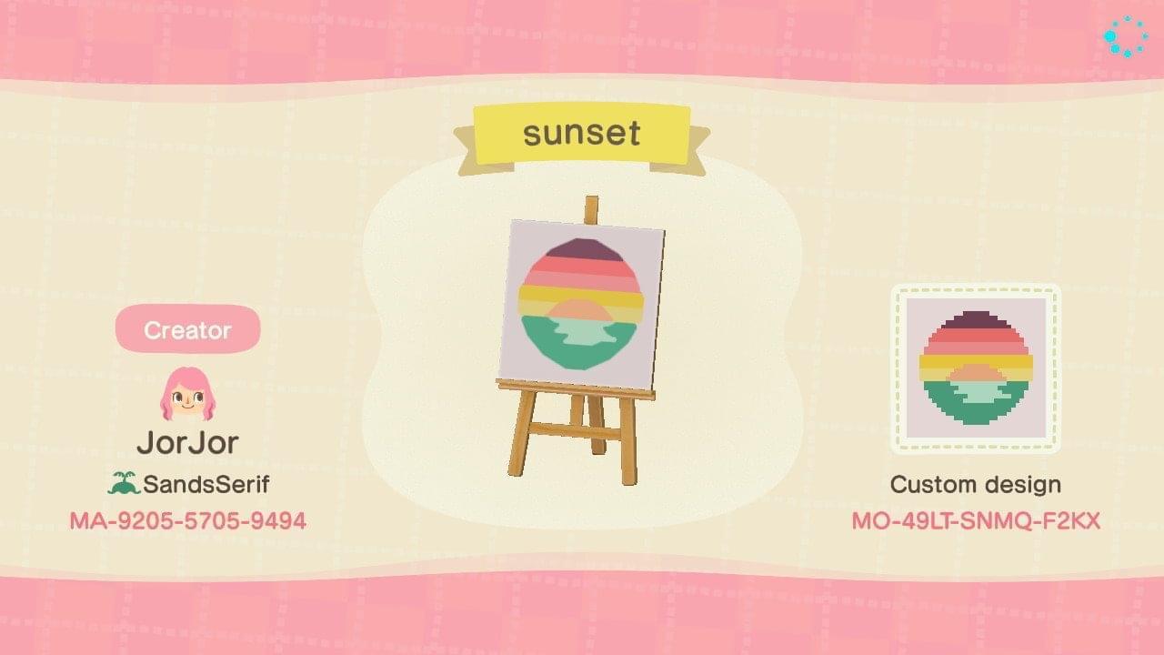 Animal Crossing Design Code: MO-49LT-SNMQ-F2KX Sunset