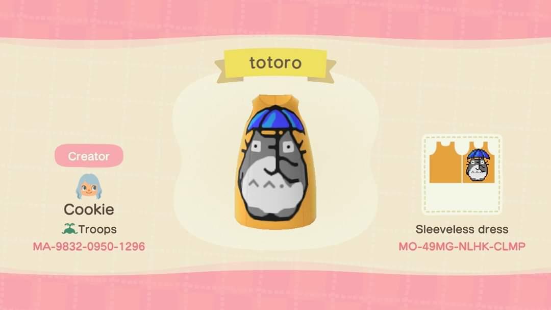 Animal Crossing Design Code: MO-49MG-NLHK-CLMP Totoro