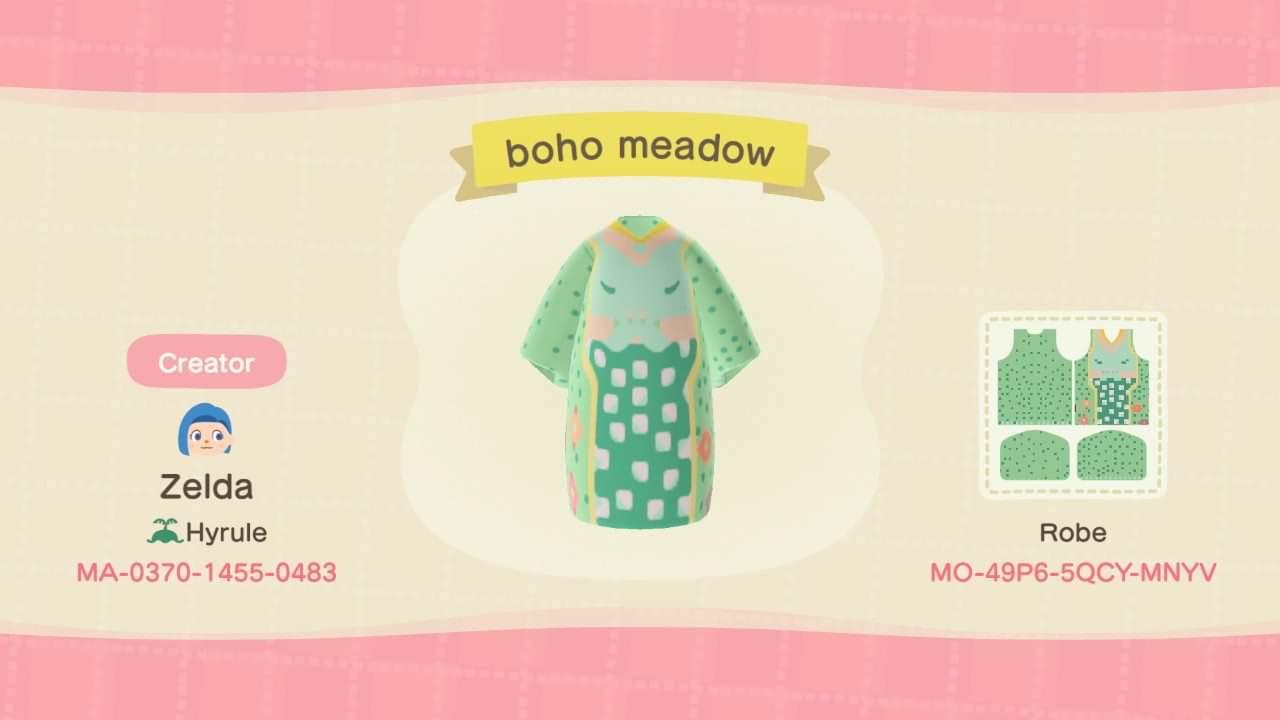 Animal Crossing Design Code: MO-49P6-5QCY-MNYV Boho meadow komono