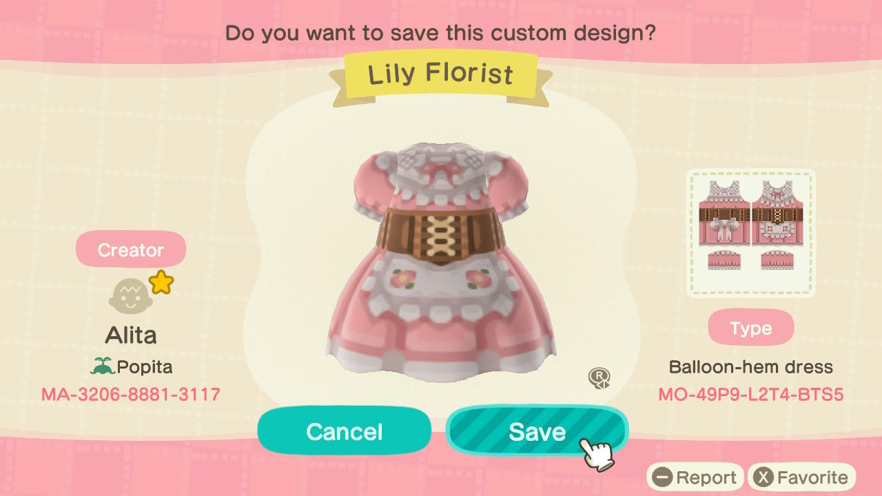 Animal Crossing Design Code: MO-49P9-L2T4-BTS9 Lily Florist