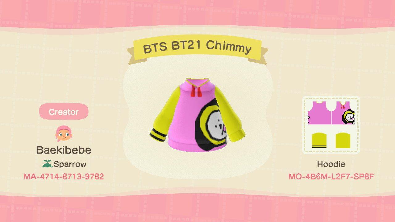 Animal Crossing Design Code: MO-4B6M-L2F7-SP8F BTS BT21 Chimmie