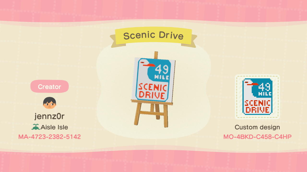 Animal Crossing Design Code: MO-4BKD-C458-C4HP SF 49 Mile Scenic